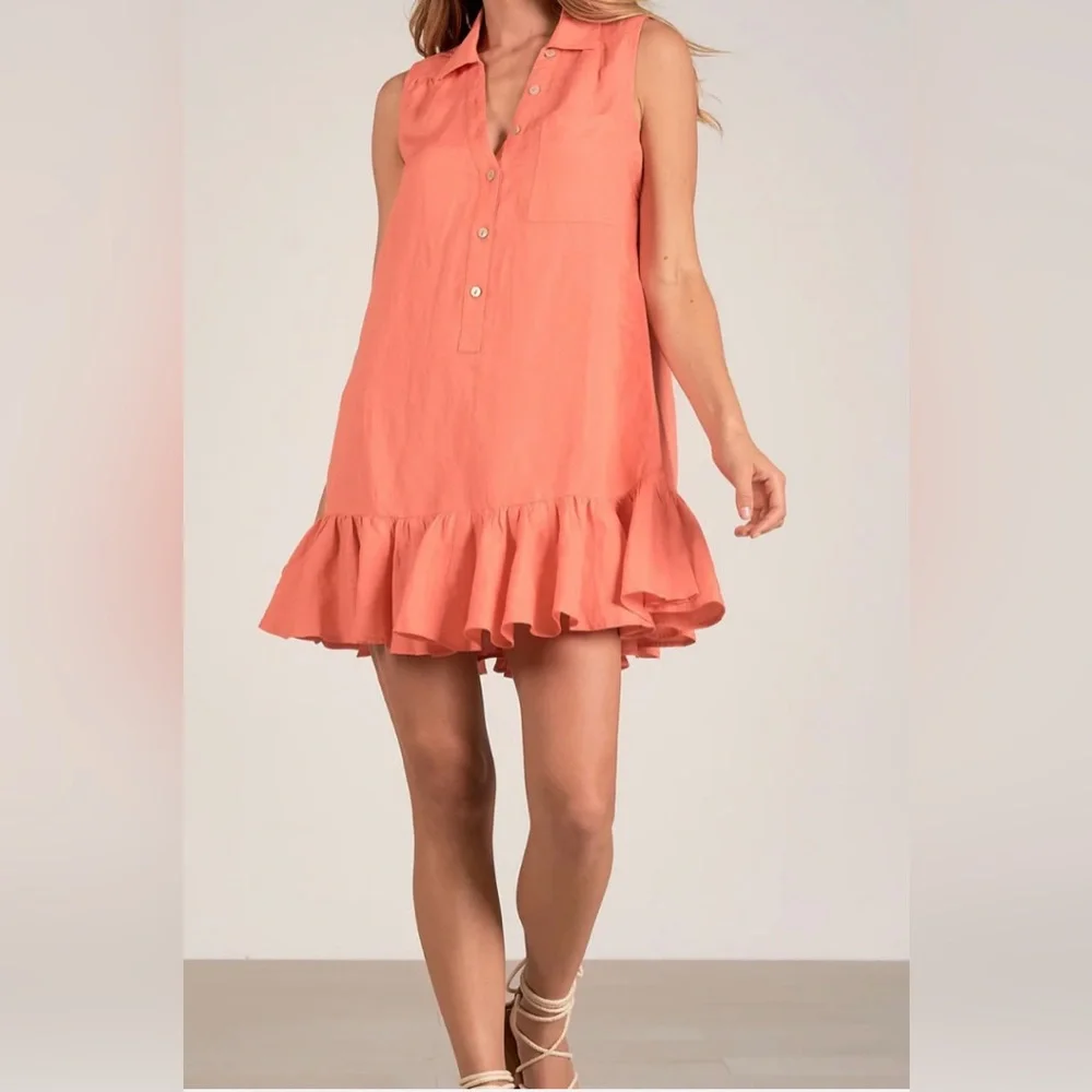 Elan Sleeveless Ruffle Trim Dress - Picture 2 of 11